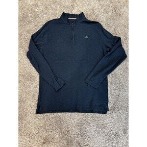 Fish Hippie Sweatshirt Men’s L Blue Lightweight 1/4 Zip Casual Mock Neck Sweater